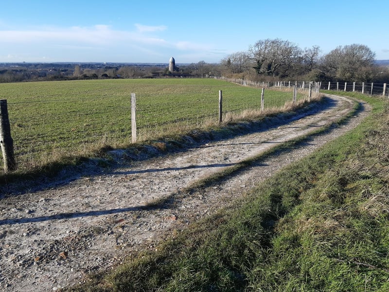Along this path are the best views of this walk, out north to Clapham and south to the sea. You simply follow this path as you walk towards the mill.