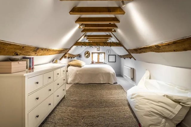 The attic has been converted to create another bedroom.