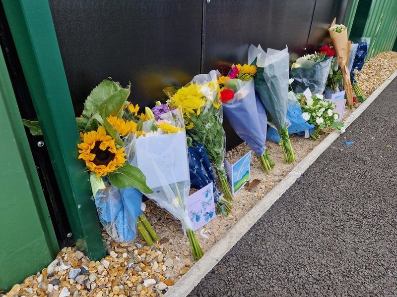 Tributes at Oaklands Park after the death of Billy Vigar
