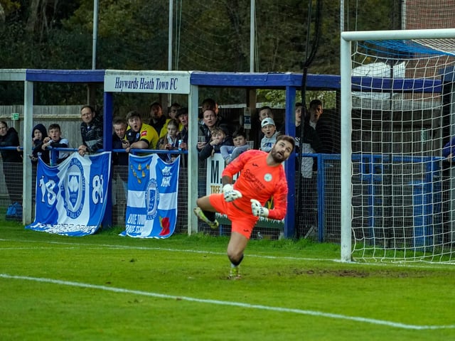 Match action from Saturday's drawn West Sussex derby between Haywards Heath Town and Chichester City in the Isthmian South East