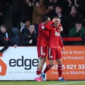 Crawley Town striker Danilo Orsi (right) has been nominated for the Sky Bet League Two Player of the Month Award for January. Picture by Natalie Mayhew, ButterflyFootie