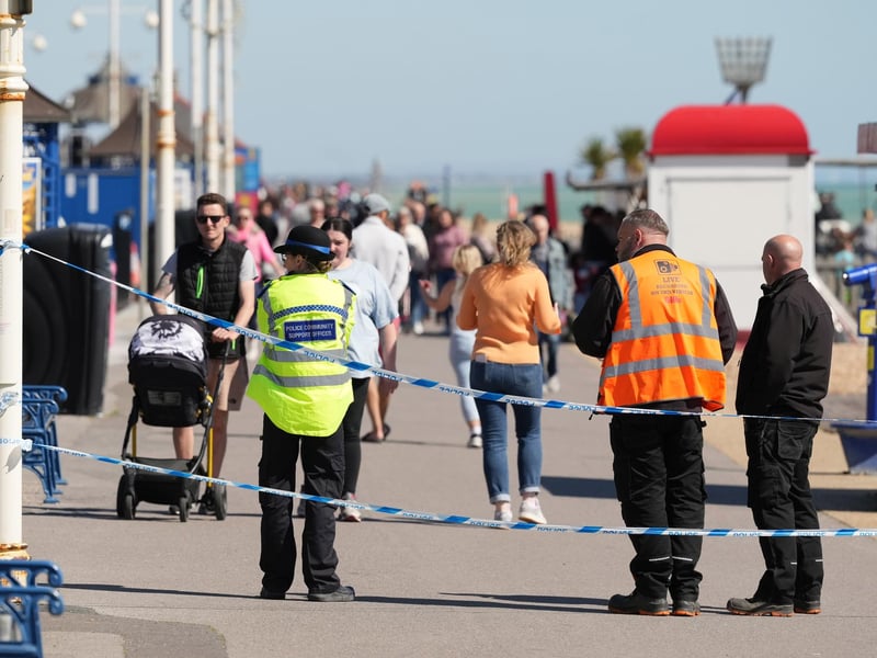 Police at the scene in Bognor Regis. Picture: Sussex News and Pictures