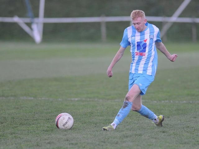 Action from Worthing United's 2-1 home loss to Forest Row in the SCFL division one