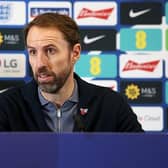 Gareth Southgate, Head Coach of England speaks during the England Men FIFA World Cup Qatar 2022 Squad Announcement at St George's Park