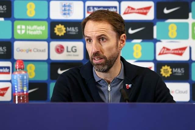 Gareth Southgate, Head Coach of England speaks during the England Men FIFA World Cup Qatar 2022 Squad Announcement at St George's Park