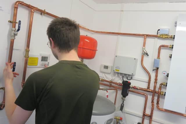 A candidate enrolled a heat pump training course