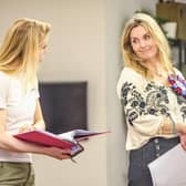 Debra Stephenson and Natalie Dunn in rehearsals for 'Party Games!'.