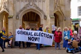 Residents took to the streets in Chichester on Wednesday (October 26) to call for a general election following Rishi Sunak’s move into Number 10.