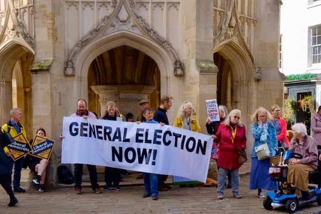 Residents took to the streets in Chichester on Wednesday (October 26) to call for a general election following Rishi Sunak’s move into Number 10.