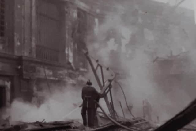Pictures from Alan Moore's collection on show at his 2023 exhibition, A History of West Sussex Constabulary 1857 to 1967, include the Rivoli Cinema fire in January 1960