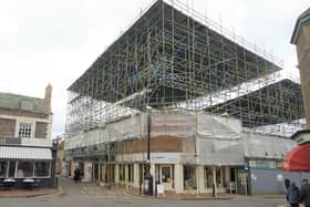 A high court order called for Vision Properties, the owners of the scaffolding, to take down the the structure on Talland Parade entirely by July 25. (credit: Lewes District Council)