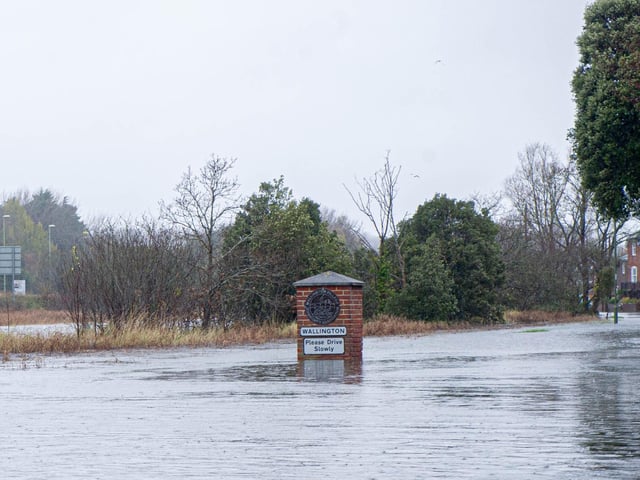 Flooding around Wallington, Fareham on Tuesday 7th December 2021. Picture: Habibur Rahman