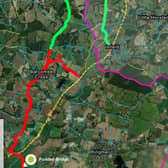 The proposed route of the Lewes to Uckfield Greenway. Image: WDC