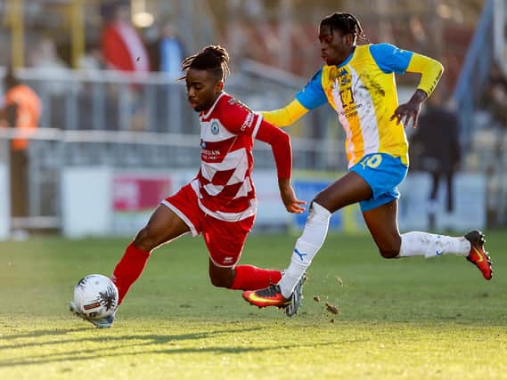 Action from Eastbourne Borough's 2-2 draw at Torquay United in National League South