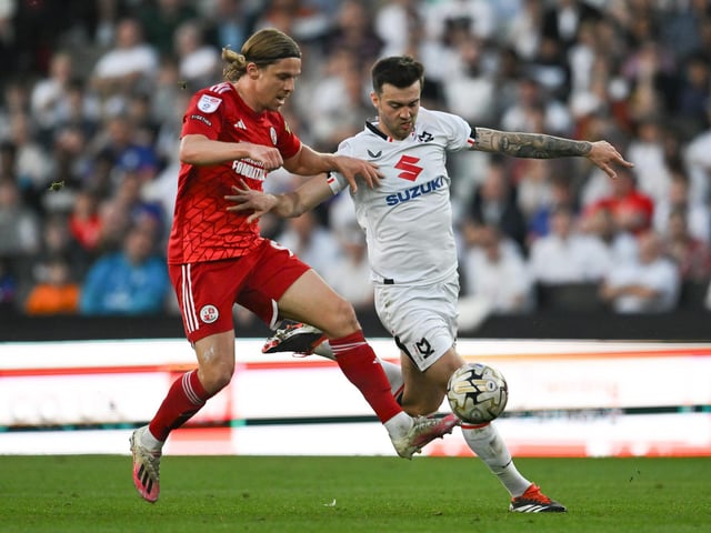 GOAL Crawley Town forward Danilo Orsi (9) scores a goal from open play 0-2 during the EFL Sky Bet League 2 play-off second leg match between Milton Keynes Dons and Crawley Town at stadium:mk, Milton Keynes, England on 11 May 2024.:Crawley Town hammered MK Dons 5-1 - and 8-1 on aggregate - to reach the League Two play-off final Wembley. Photographer Dennis Goodwin/Pro Sport Images was there to catch the action, the crowd and the celebrations