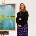 Jo Taswell pictured with her winning artwork (contributed pic)
