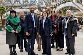 Josh Babarinde and the Eastbourne hospitality delegation with Sarah Olney MP in Parliament. Picture: Josh Babarinde