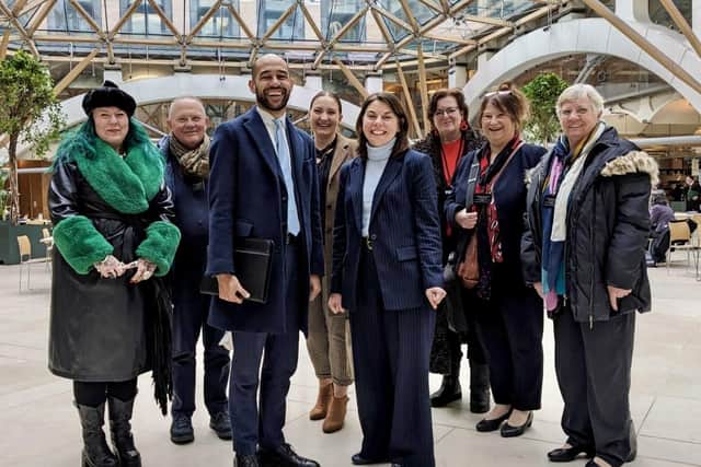 Josh Babarinde and the Eastbourne hospitality delegation with Sarah Olney MP in Parliament. Picture: Josh Babarinde