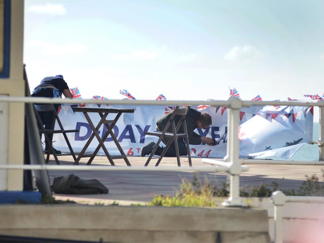 Filming on St Leonards seafront on October 6 2022.