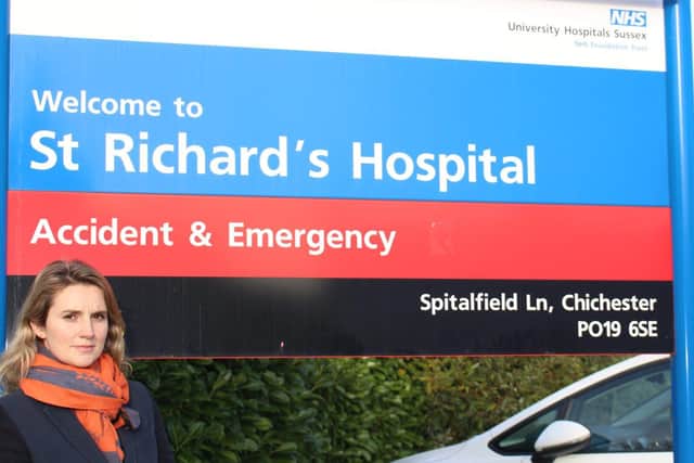 Jess Brown-Fuller, candidate MP for Chichester at St. Richard’s Hospital