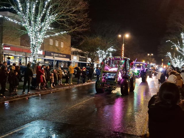 The Arundel Illuminated Tractor Run 2025 in Rustington, which it was visiting for the first time