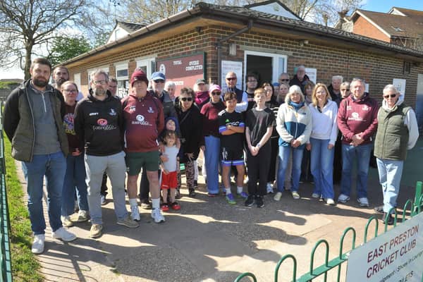 A parish council is holding a public meeting to discuss the next steps, after residents neighbouring East Preston Cricket Club raised safety concerns. Pictured are members and supporters of the club, who now fear for the future. Photo: Hollie Robards / Iconic Media Group / HR26041302