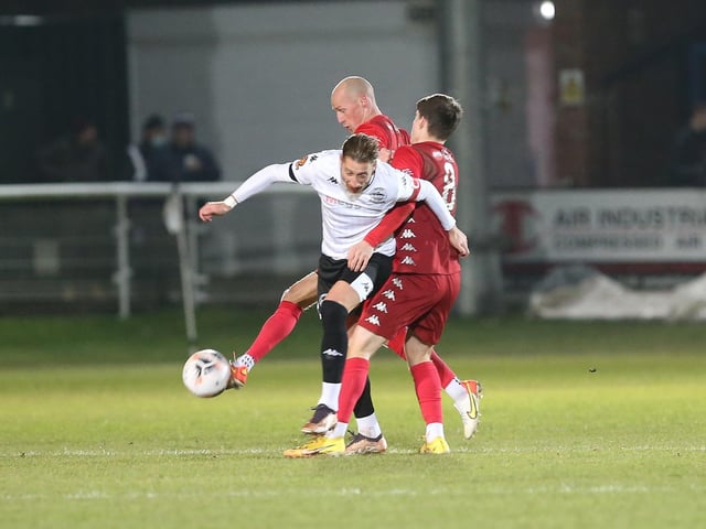 Action and celebrations from Worthing's 3-0 win at Dover in National League South