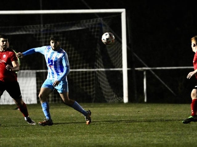 Action from Worthing United v Arundel in the SCFL Division 1