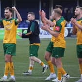 The Horsham players show their appreciation to the fans after Saturday's excellent win at Billericay Town. Picture by John Lines