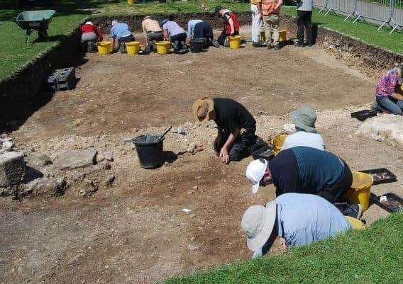 Archaeologists at the dig. Picture courtesy of Chichester District Council