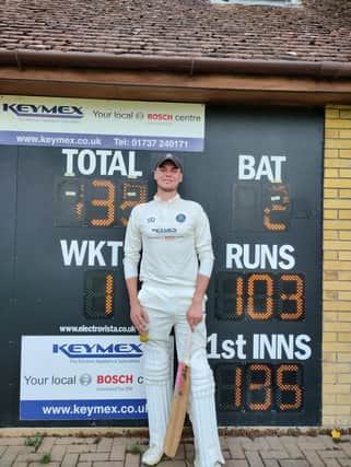 An astonishing innings of 103 not out from just 34 balls by Jordan Robins took Horley 2nd XI to a nine-wicket win over Warlingham 2nd XI in their last Surrey County League 2nd XI Division One match of the season.