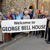 Protest to clear the name of Bishop George Bell and re-name 4 Canon Lane to George Bell House in 2019. Pic Steve Robards SR1914005