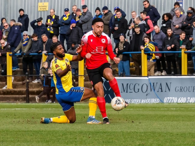 Eastbourne Borough recovered from 2-1 down at half-time to win 3-2 at St Albans City. Picture by Lydia Redman