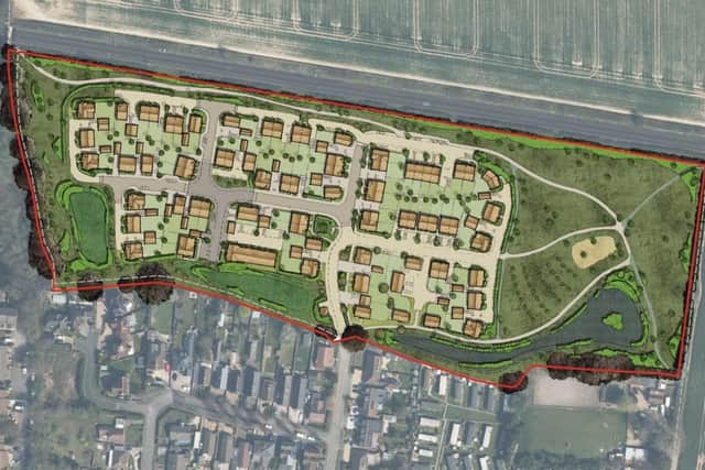 Plans to build 84 homes north of Penny Lane, in Hermitage, have been approved by Chichester District Council. Image: Seaward Strategic Land Ltd