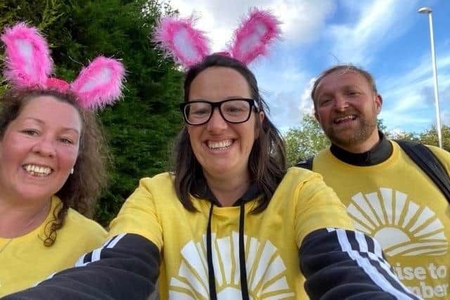 Leanne Williams from Littlehampton took on the 10k route with sister Kelly and partner Andrew in memory of Pat Williams, who died in 2021