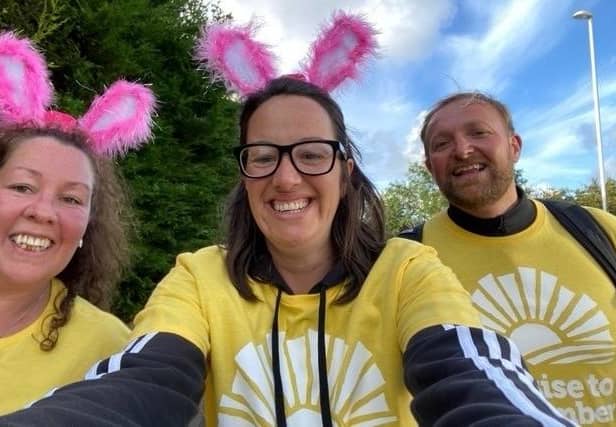 Leanne Williams from Littlehampton took on the 10k route with sister Kelly and partner Andrew in memory of Pat Williams, who died in 2021