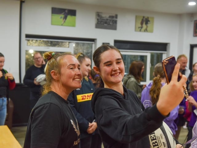 Girls at Burgess Hill RFC get a visit from Harlequins Women