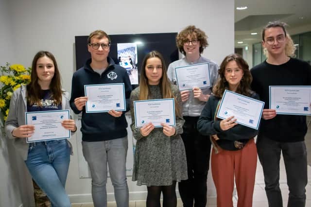 Six of the Young Clinical Volunteers attended to collect their certificates