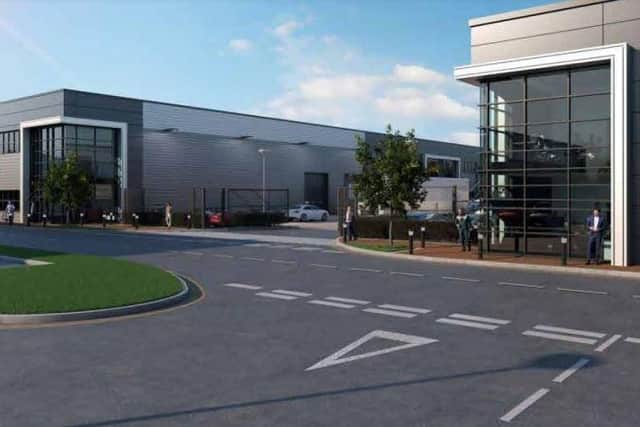 How the new warehouse units on the site of the RSPCA national headquarters at Southwater could look