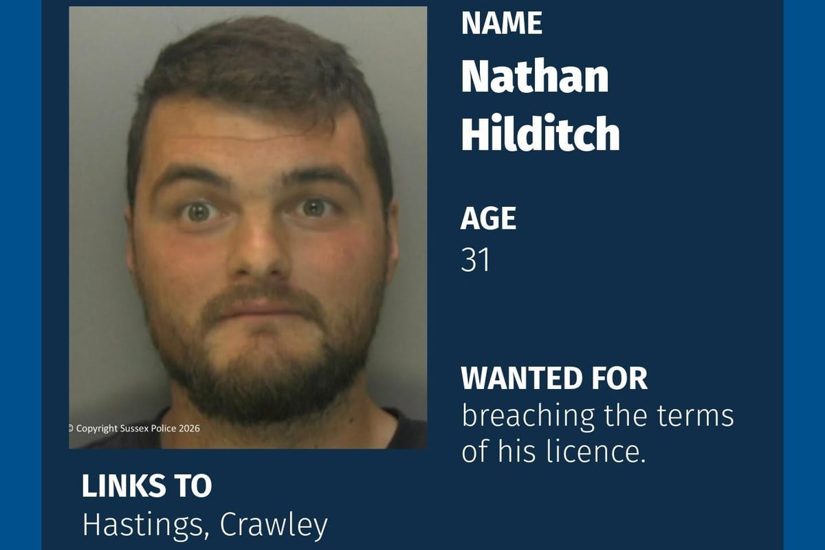 Man with links to Hastings and Crawley wanted for breaching terms of his licence