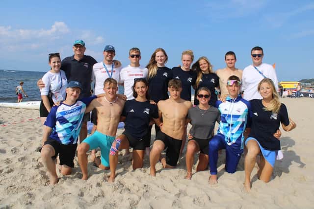 GBR at the beach – Amaia Lopez bottom row 3rd from left. Picture: Contributed