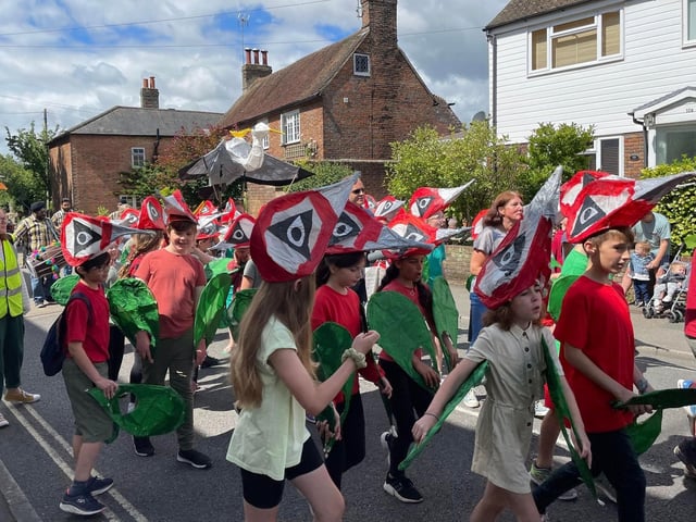 Natural World themed children's parade. Heron Way