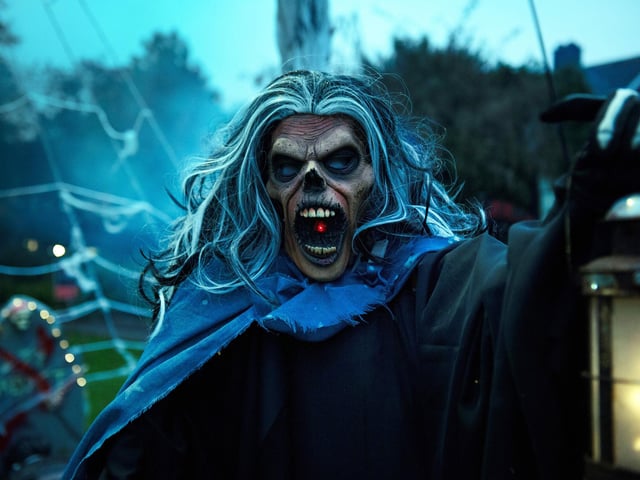 Halloween house at 5 Gillsmans Park, St Leonards, in aid of St Michael's Hospice. Photo by Frank Copper.