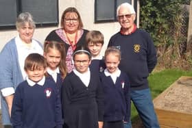 Georgian Gardens pupils with Lions club members