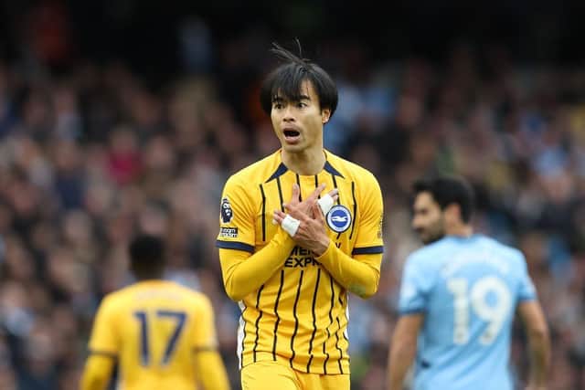 Kaoru Mitoma of Brighton & Hove Albion has been linked with a major summer move to Liverpool