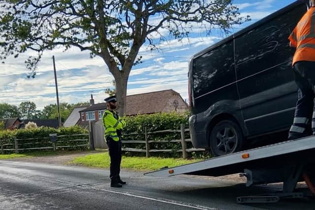 A vehicle was seized in Nutley after police officers stopped a driver for speeding, and discovered they had no valid licence or insurance. Photo: Wealden Police
