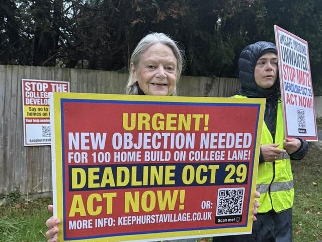 Hurstpierpoint resident's join in solidarity against College Lane development. | contributed