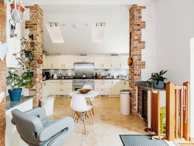 The property's modern kitchen and dining area