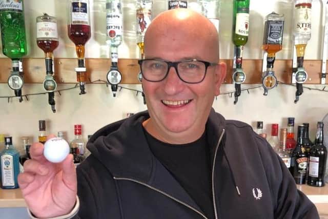 Ritchie Laing, who works as the bar manager at Steyning Cricket Club, hit the first hole-in-one in the Andy Duffett Trophy’s 15-year history at Meon Valley Country Club, in Hampshire, on Saturday, October 1. Picture by Paul Griffin
