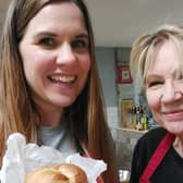 Katherine and her mum at their bread-making class